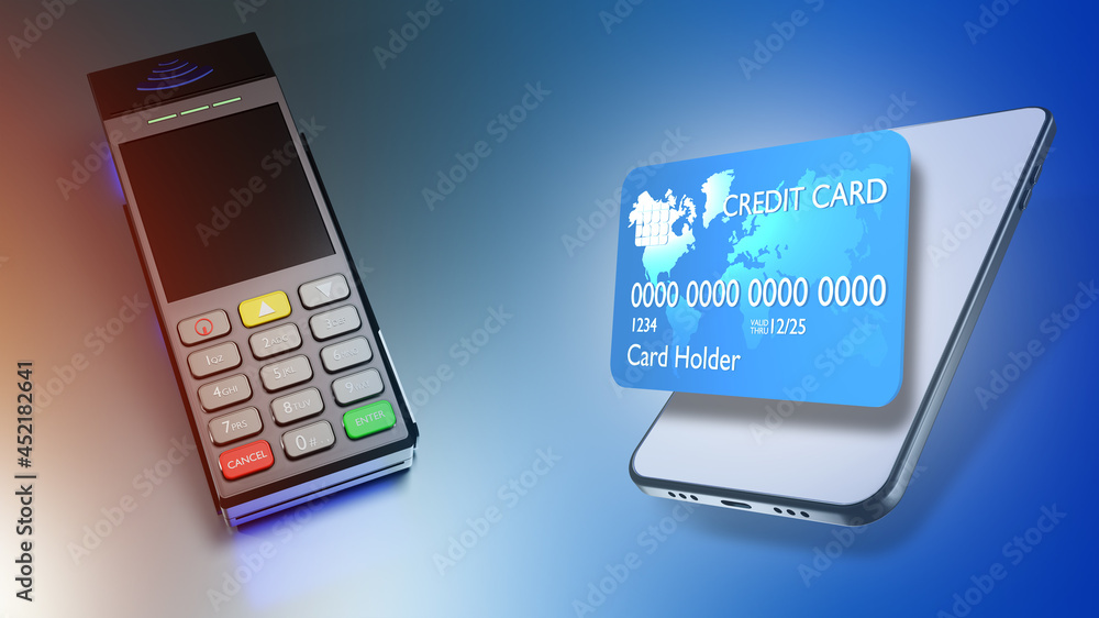 Aufkleber payment terminal. credit card acceptance machine. terminal for accepting nfc payments. pay machine a