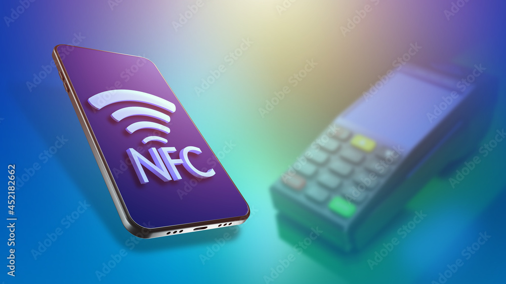 Poster contactless payment using troll. paypass system. payment using nfc chip. pay terminal next to cellph