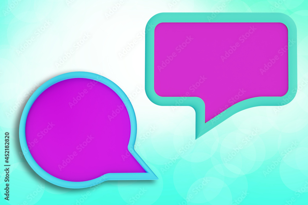 Poster dialogue clouds. dialogue bubbles. purple dialog clouds. space for text on purple background. place 