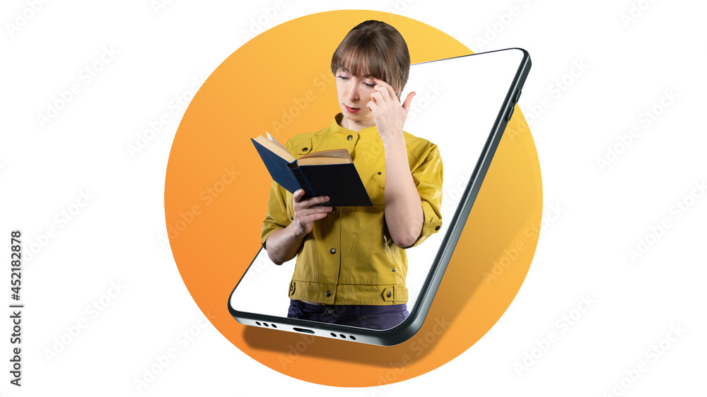 Poster education apps. metaphor of mobile applications for students. app for learning something. online uni
