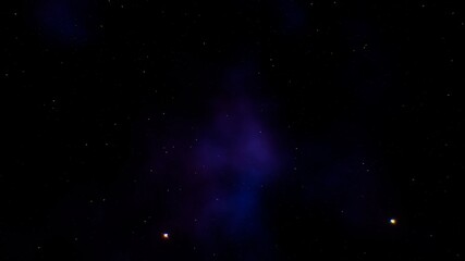 Dark Blue Nebula in the Starry Space