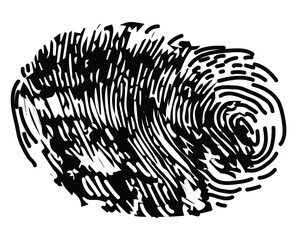 Illustration of fingerprint on white background
