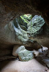 Beautiful view from the vineyards of Abrau on a summer evening