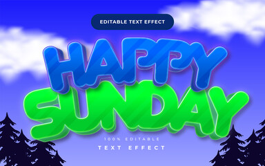 Happy sunday text effect for illustrator