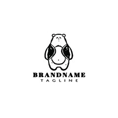bear cartoon logo icon design template black isolated vector illustration