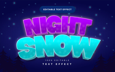 Night snow text effect for illustrator