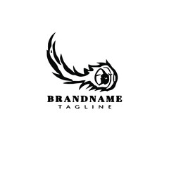 basketball on fire cartoon logo icon design template isolated vector illustration