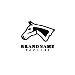 horse head logo cartoon design icon template vector