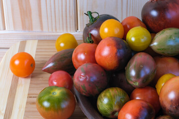 Ripe sweet small tomatoes