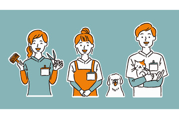 いろんなトリマーさん（シンプル）