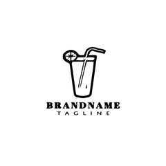 juice glass logo icon design template vector