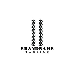 baseball laces logo cartoon icon design template isolated black illustration