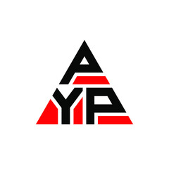 PYP triangle letter logo design with triangle shape. PYP triangle logo design monogram. PYP triangle vector logo template with red color. PYP triangular logo Simple, Elegant, and Luxurious Logo. PYP 