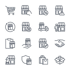 set of Shopping and Market elements symbol template for graphic and web design collection logo vector illustration