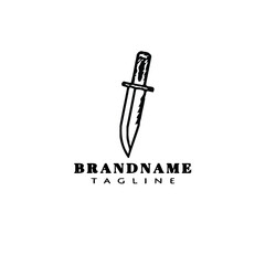 military knifes logo cartoon icon design template isolated black simple illustration