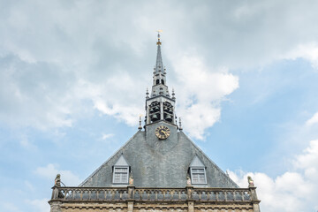 Detail of the town hall of Schoonhoven, the silver city in the Green heart, Zuid-Holland province, The Netherlands