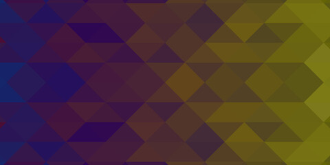 Abstract blue-yellow low-polygons generative background, illustration. Triangular pixelation.