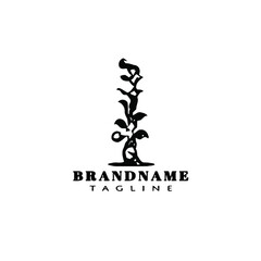 beanstalk logo cartoon icon design template isolated black vector cute