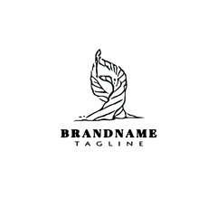 beanstalk logo simple icon design template isolated black vector illustration