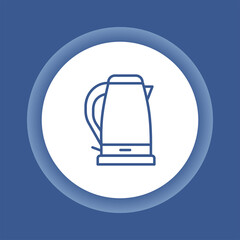 Electric kettle color line icon. Household equipment.