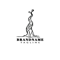 beanstalk logo cartoon icon simple template isolated black vector illustration