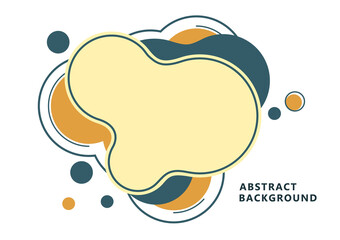 Abstract dynamic composition of overlapping rounded shapes and dots. Modern style geometric background, minimalistic design element. Vector