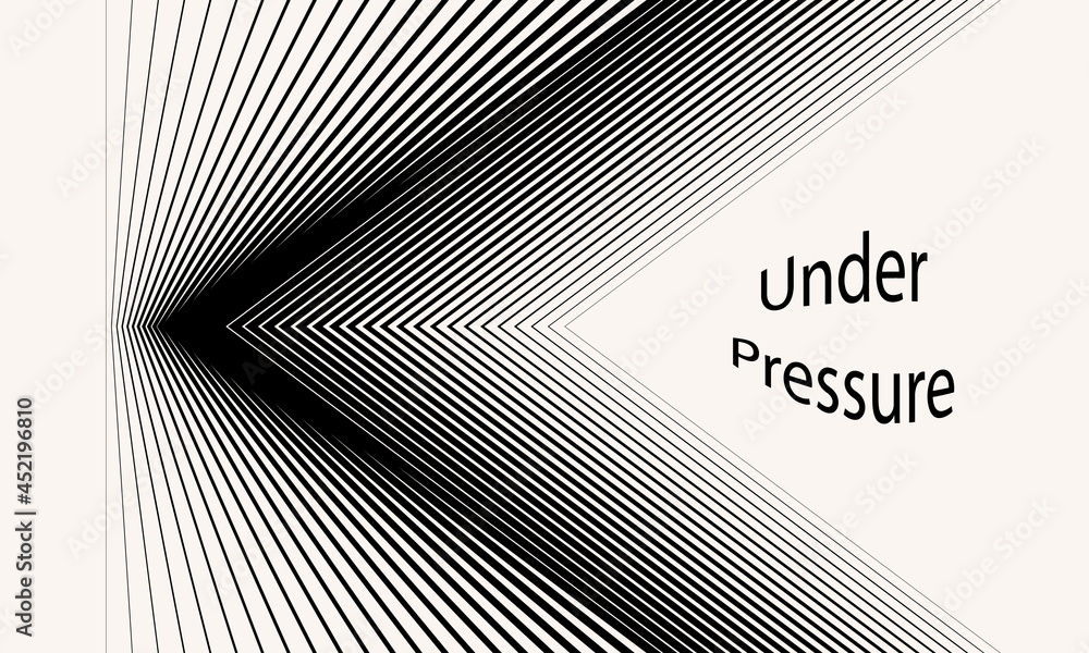 Poster black lines corner over white background. arrow dynamic concept with stripes.
