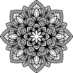 Mandala Art can be used for artwork decoration, coloring or tattoo design.