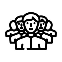 crowd people line icon vector. crowd people sign. isolated contour symbol black illustration