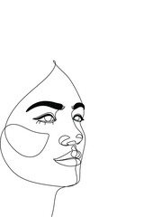 Woman face portrait line art vector. Minimalist female drawing