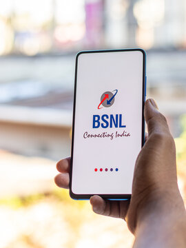 Assam, india - July 17, 2020 : BSNL india's largest telecommunication company.
