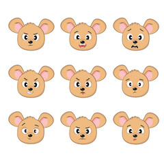 Set of cute mouse expressions