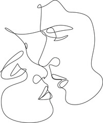 Couple line art. Man and woman one line drawing vector. Abstract minimal elegant logo