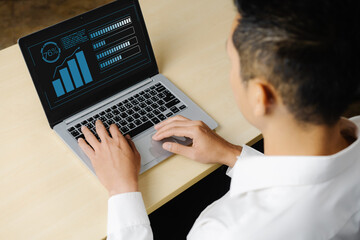 Business visual data analyzing technology by creative computer software . Concept of digital data...