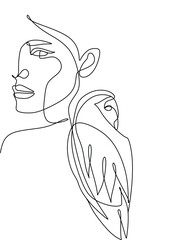 Woman with a bird