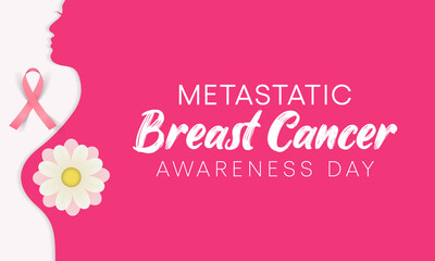Metastatic Breast Cancer awareness day is observed every year on October 13, also referred to as advanced breast cancer that has spread beyond the part of the body where it started, Vector art