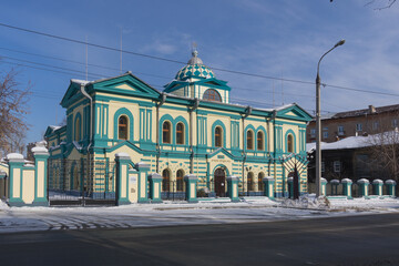 Fototapeta na wymiar Jewish community synagogue building. The oldest synagogue in Russia. Monument of history and culture of the late 19th century. Architect Kudelsky.