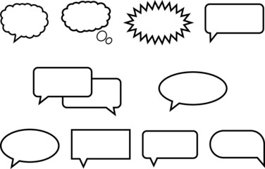 Obraz premium Simple speech bubbles line Icons, set of different empty discussion bubble, chat sign