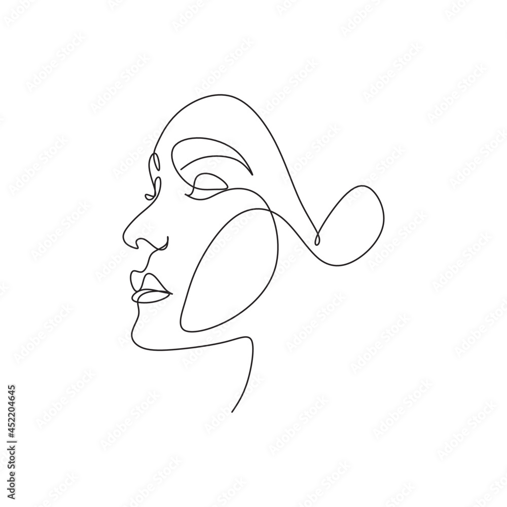 Poster abstract faces one line couple vector minimalist. - Posters