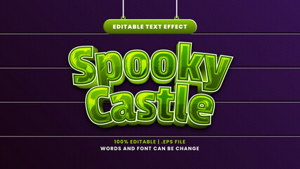 Spooky castle editable text effect in modern 3d style