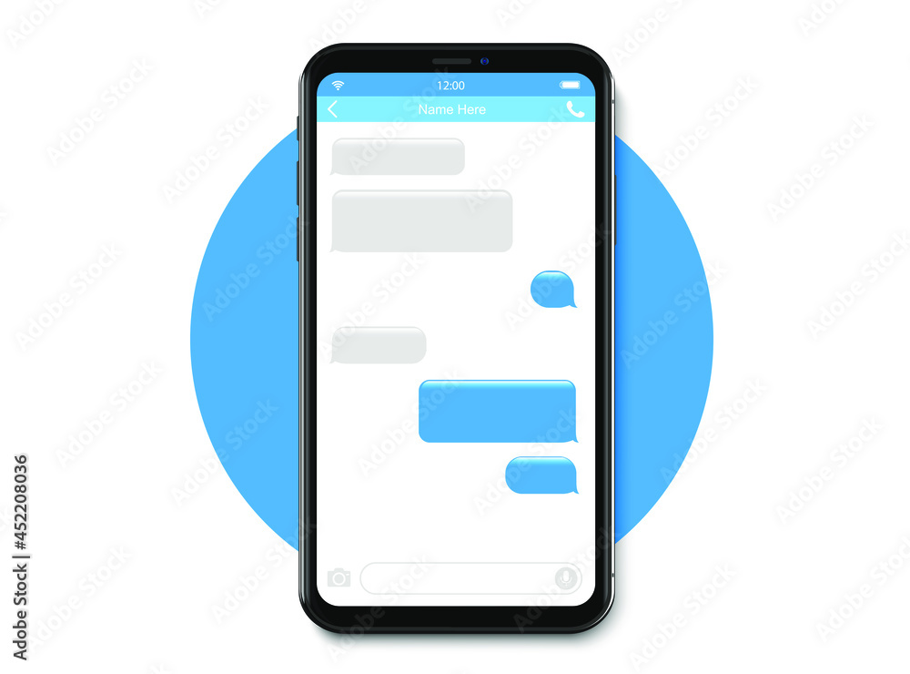 Poster smart phone chatting sms template bubbles. place your own text to the message clouds. compose dialog