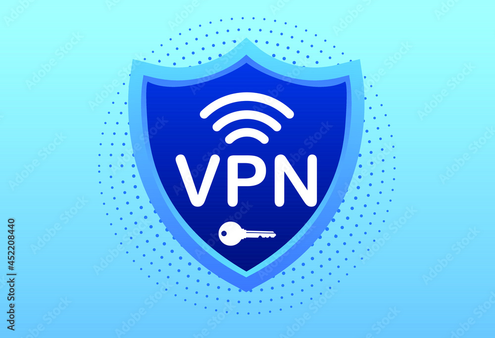 Poster secure vpn connection concept. virtual private network connectivity overview. vector stock illustrat