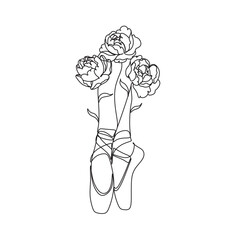 Ballet Dancer ballerina with peony flowers.  © Victoria