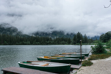 Boats in the Hintersee Lake, Germany