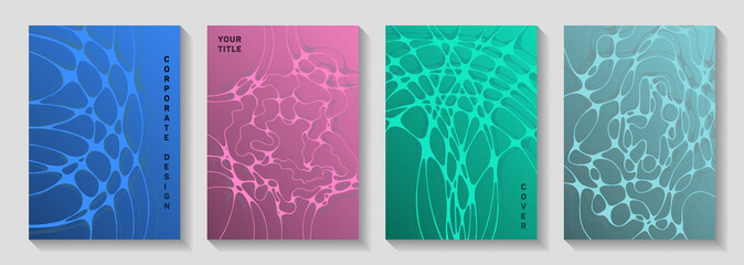 Premium dance party posters. Complex curve lines weave backdrops. Minimalist notebook vector templates. Disco party posters and banners fluid wavy graphic design.