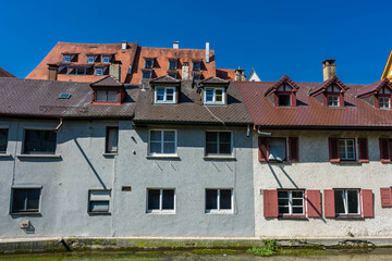 ULM, GERMANY, 7 AUGUST 2020: canal of Ulm