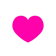 Heart illustration, love symbol, pink red color. Vector on white background.