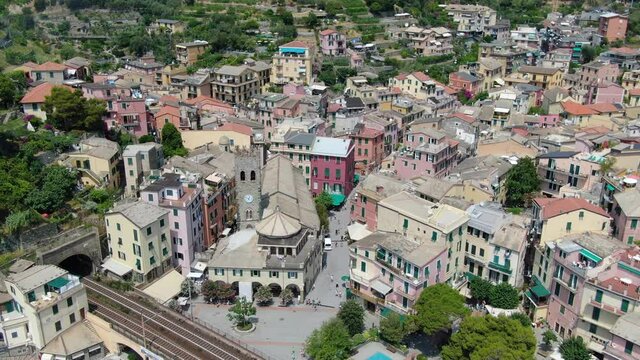 Aerial view of Monterosso al Mare town, Cinque Terre, Italy