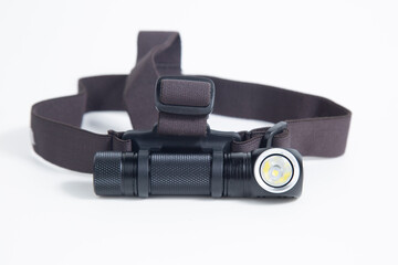 A headlamp. Autonomous lighting device for mounting on the head .