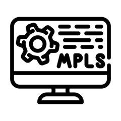 mpls protocol line icon vector. mpls protocol sign. isolated contour symbol black illustration